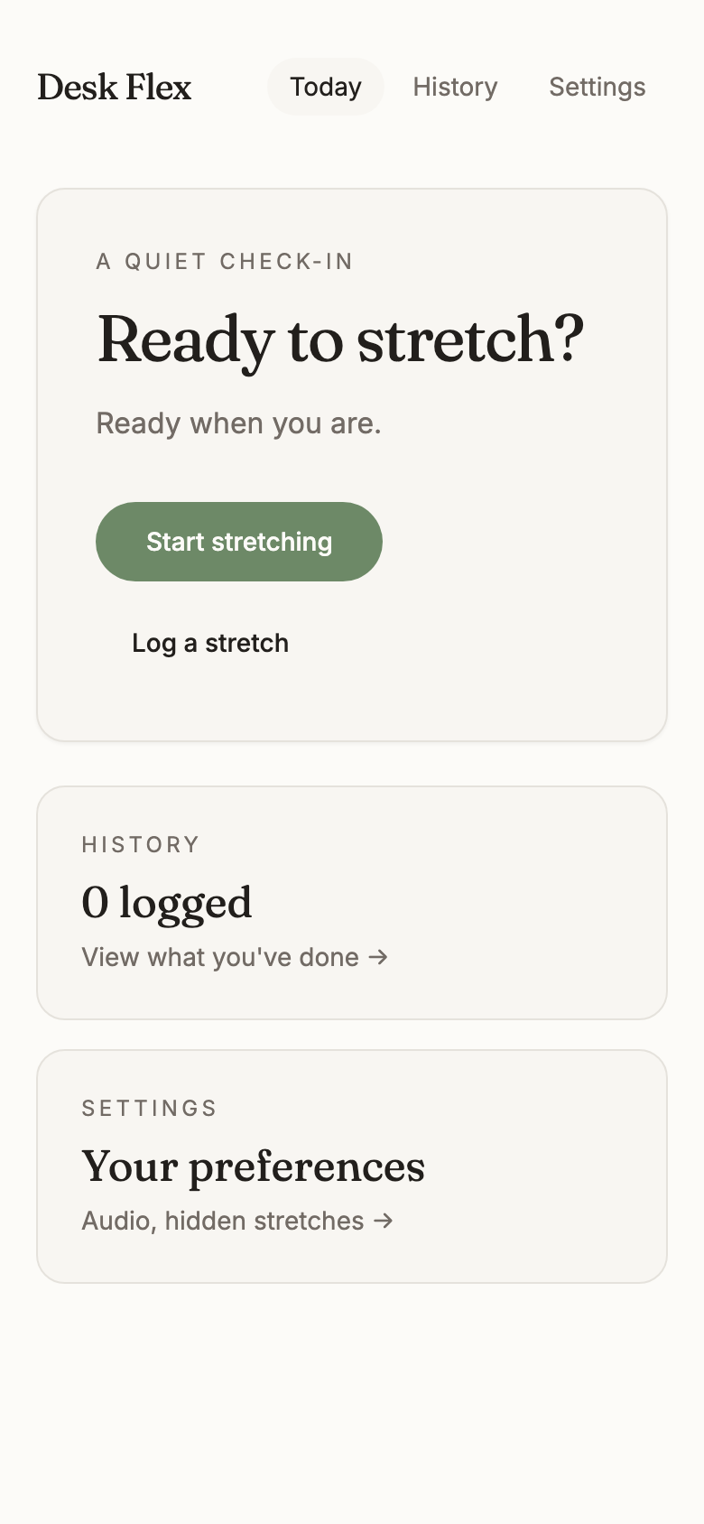 Desk Flex dashboard screenshot